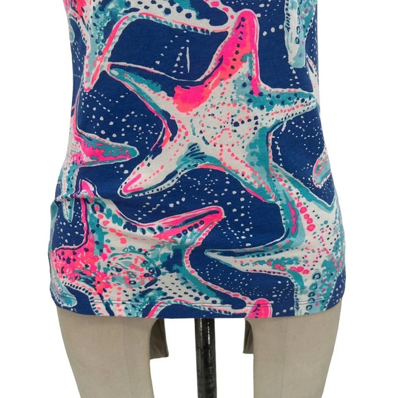 Lilly Pulitzer Dori T-Shirt Indigo Star Struck Print Blue Pink‎ Size XXS - Picture 4 of 11